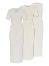 Jil Sander Cotton Midi Dress (pack Of Three) In White
