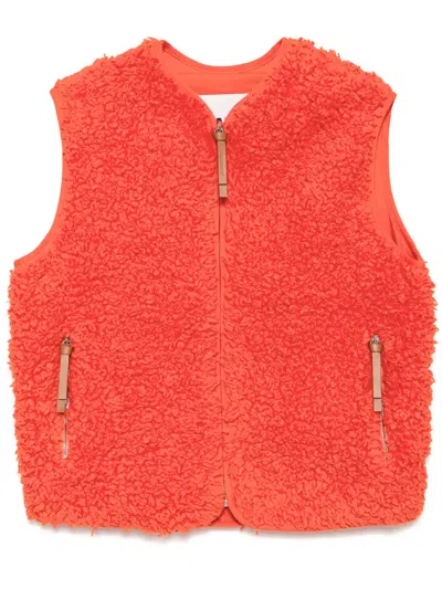 Jil Sander+ Fleece Vest Jacket In Orange