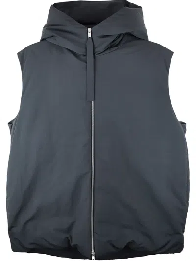 Jil Sander+ Hooded Down Gilet In Black