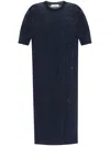 Jil Sander Knitted Midi Dress In Blue