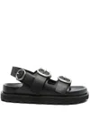 Jil Sander Leather Sandals In 黑色