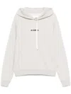 Jil Sander Light Grey Hoodie Sweatshirt With Drawstring In Grey