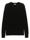 Jil Sander Crewneck Jumper With Stud Application In Black
