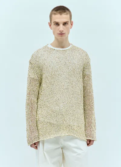 Jil Sander+ Open Knit Sweater In Yellow