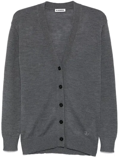 Jil Sander+ Cardigan Aus Schurwolle In Grau