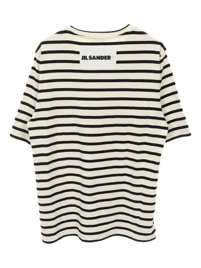 Pre-owned Jil Sander 00s Striped Crew-neck T-shirt In Neutral