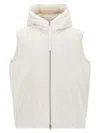 Jil Sander Padded Sleeveless Jacket With High Collar And Zip Closure In White