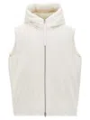 Jil Sander Padded Sleeveless Jacket With High Collar And Zip Closure In White