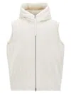 Jil Sander Padded Sleeveless Jacket With High Collar And Zip Closure In White