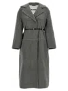 Jil Sander Single-breasted Belted Coat In Gray