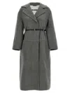 Jil Sander Single-breasted Belted Coat In Gray