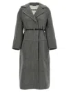 Jil Sander Single-breasted Belted Coat In Gray