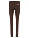 Jil Sander Leggings With Elastic Waistband And Seam Detailing In Brown