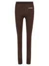 Jil Sander Leggings With Elastic Waistband And Seam Detailing In Brown