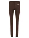 Jil Sander Leggings With Elastic Waistband And Seam Detailing In Brown