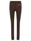 Jil Sander Leggings With Elastic Waistband And Seam Detailing In Brown