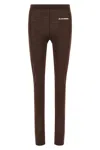 Jil Sander Leggings With Elastic Waistband And Seam Detailing In Brown