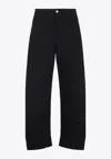 Jil Sander High Waist Wide Leg Trouser In Black