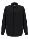 Jil Sander Structured Black Wool Shirt With Button Closure