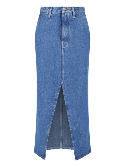 Jil Sander 100% Cotton Skirt In Blue