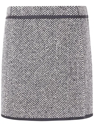 Jil Sander Tweed Mini Skirt In Gray