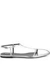 Jil Sander Metallic Leather Sandals Sky Grey