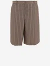 Jil Sander Checked Knee Length Shorts Belt Loops In Neutral