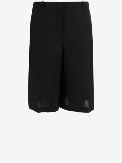 Jil Sander Wool Short Pants In Black