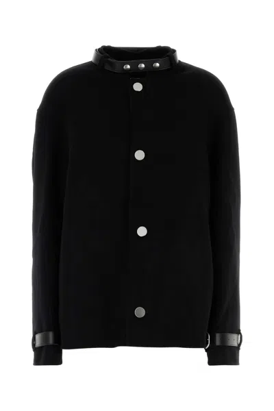 Jil Sander Black Cashmere Coat In Multi