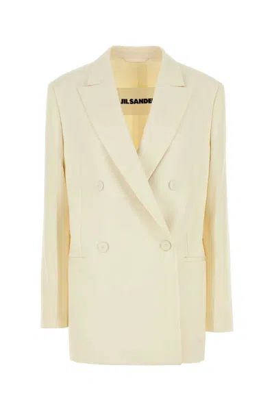 Jil Sander Cream Wool Blazer In Neutral