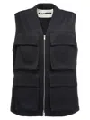 Jil Sander '14' High Collar Sleeveless Vest With Multiple Pockets
