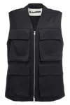 Jil Sander '14' High Collar Sleeveless Vest With Multiple Pockets