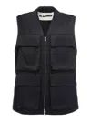 Jil Sander '14' High Collar Sleeveless Vest With Multiple Pockets