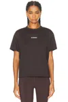 Jil Sander Boxy-fit Brown T-shirt With Centered Logo Print In Brown