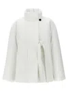 Jil Sander '155' Button Detail Down Jacket In Opticwhite