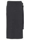 Jil Sander Flannel Skirt In Gray