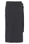 Jil Sander Flannel Skirt In Gray