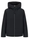 Jil Sander Leather-trimmed Down Jacket In Black
