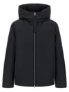 Jil Sander Leather-trimmed Down Jacket In Black