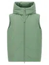Jil Sander High Collar Sleeveless Quilted Jacket In Green