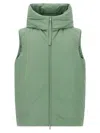 Jil Sander High Collar Sleeveless Quilted Jacket In Green