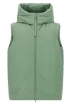 Jil Sander High Collar Sleeveless Quilted Jacket In Animal Print