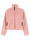 Jil Sander Teddy-effect Zip-front Jacket In Pink