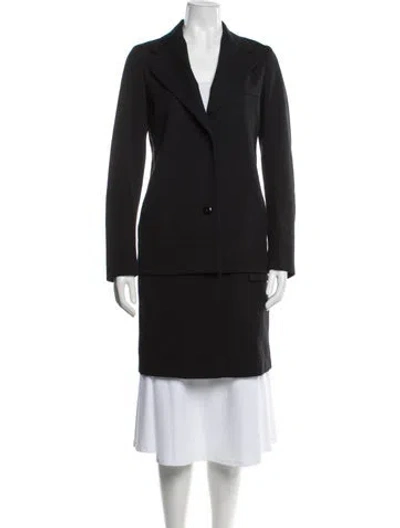 Pre-owned Jil Sander 1990's Virgin Wool Peacoat In Black