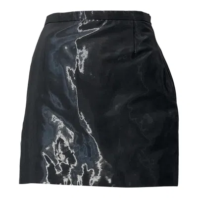 Pre-owned Jil Sander 1990s  Tailor Made Grey / Black Metallic Vintage 90s Mini Skirt In Gray