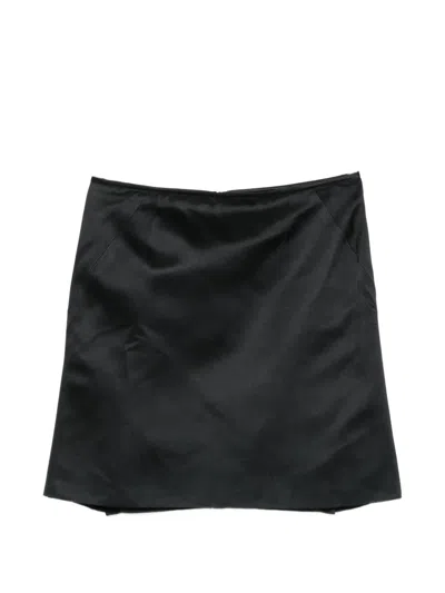 Pre-owned Jil Sander 2000 Satin-finish A-line Mini Skirt In Black