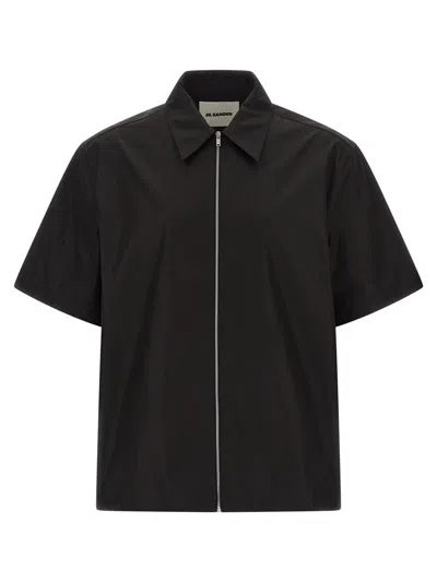 Jil Sander Short Sleeves Shirt Numbered 201 Style In Black