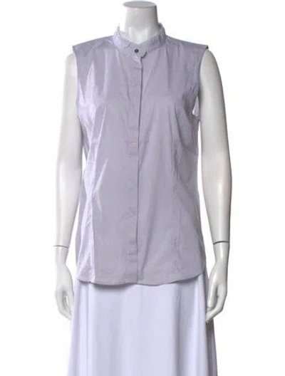 Pre-owned Jil Sander 2010's Mock Neck Button-up Top In Gray