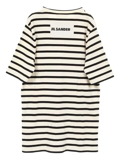 Pre-owned Jil Sander 2010 Striped Crew-neck T-shirt In Neutral