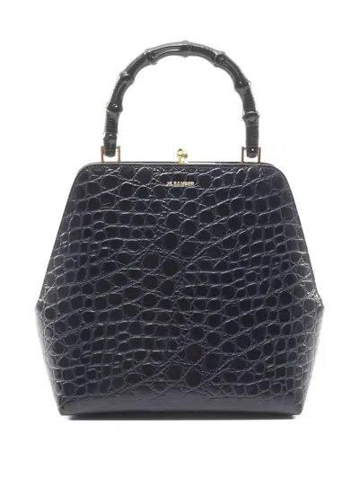 Pre-owned Jil Sander 2010s Goji Bamboo Square Tote Bag In Blue